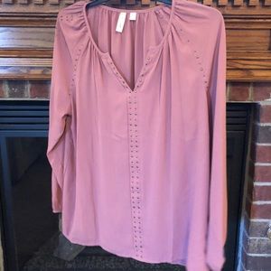 Tacera rose pink long sleeve top